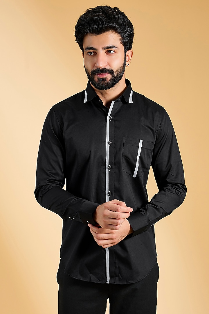 Black Cotton Shirt by H2O