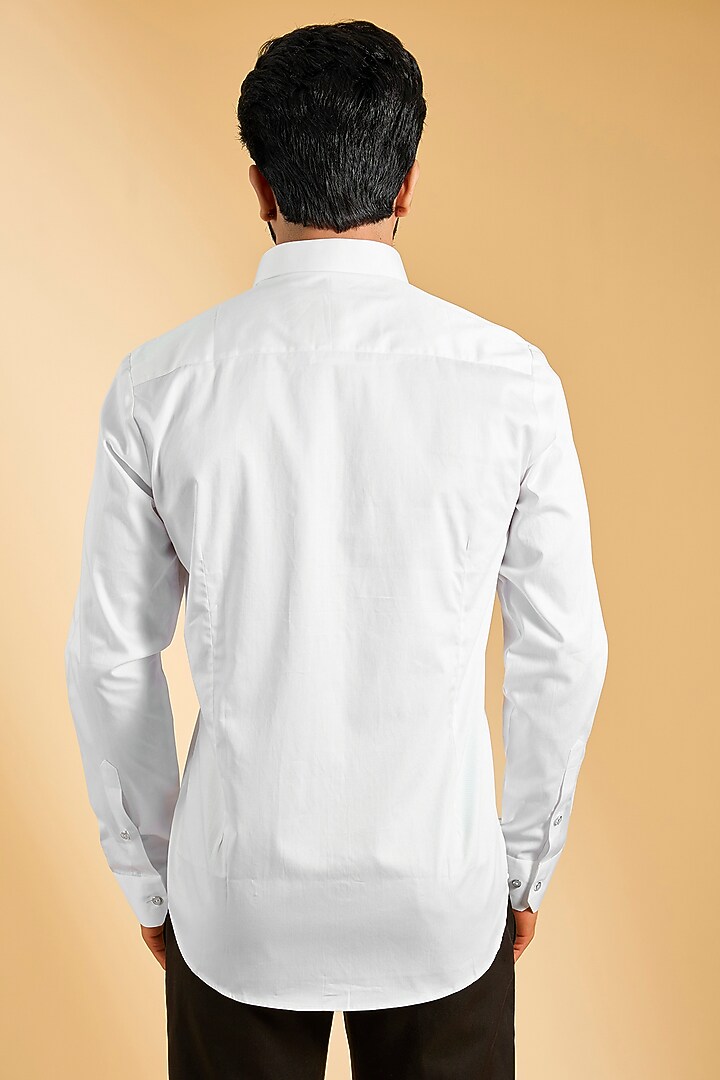 White Cotton Party Wear Shirt by H2O at Pernia's Pop Up Shop
