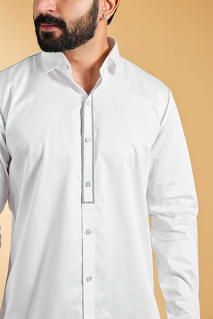 White Cotton Party Wear Shirt by H2O at Pernia's Pop Up Shop