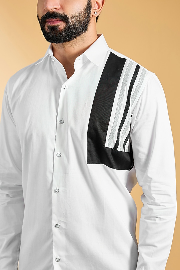White Cotton Party Wear Shirt by H2O at Pernia's Pop Up Shop