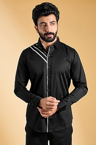 Black Cotton Shirt by H2O