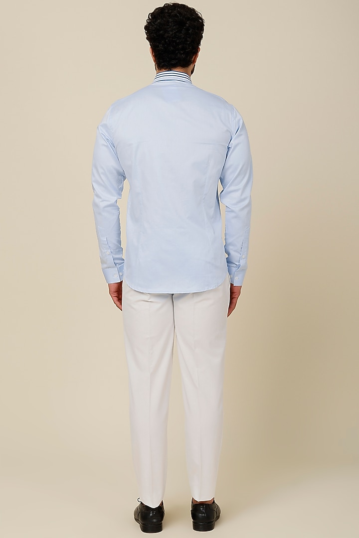 Sky Blue Cotton Party Wear Shirt by H2O at Pernia's Pop Up Shop