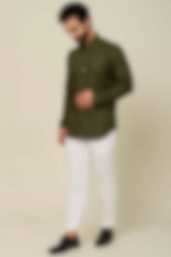 Olive Green Cotton Shirt by H2O