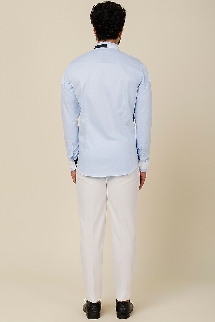 Sky Blue Cotton Party Wear Shirt by H2O at Pernia's Pop Up Shop