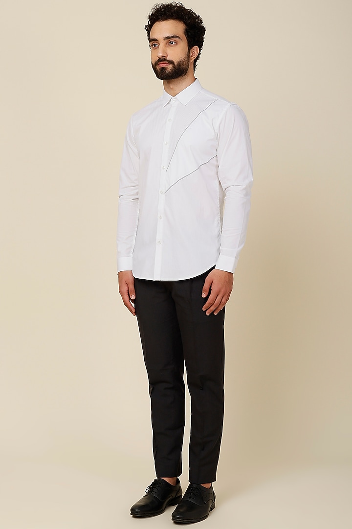White Cotton Party Wear Shirt by H2O at Pernia's Pop Up Shop