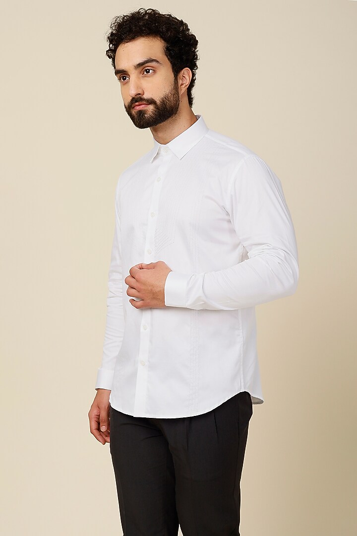 White Cotton Party Wear Shirt by H2O at Pernia's Pop Up Shop