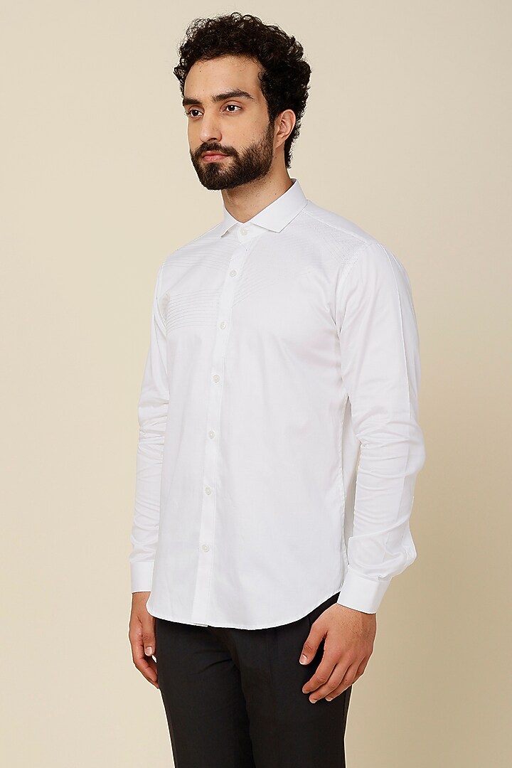 White Party Wear Shirt In Cotton by H2O at Pernia's Pop Up Shop