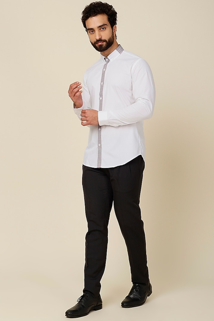 White Cotton Party Wear Shirt by H2O at Pernia's Pop Up Shop