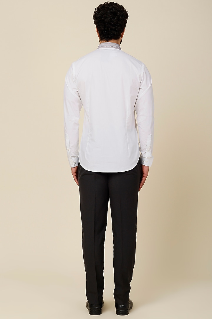 White Cotton Party Wear Shirt by H2O at Pernia's Pop Up Shop