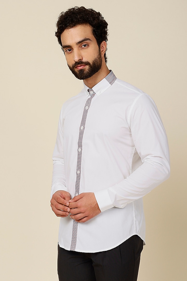 White Cotton Party Wear Shirt by H2O at Pernia's Pop Up Shop