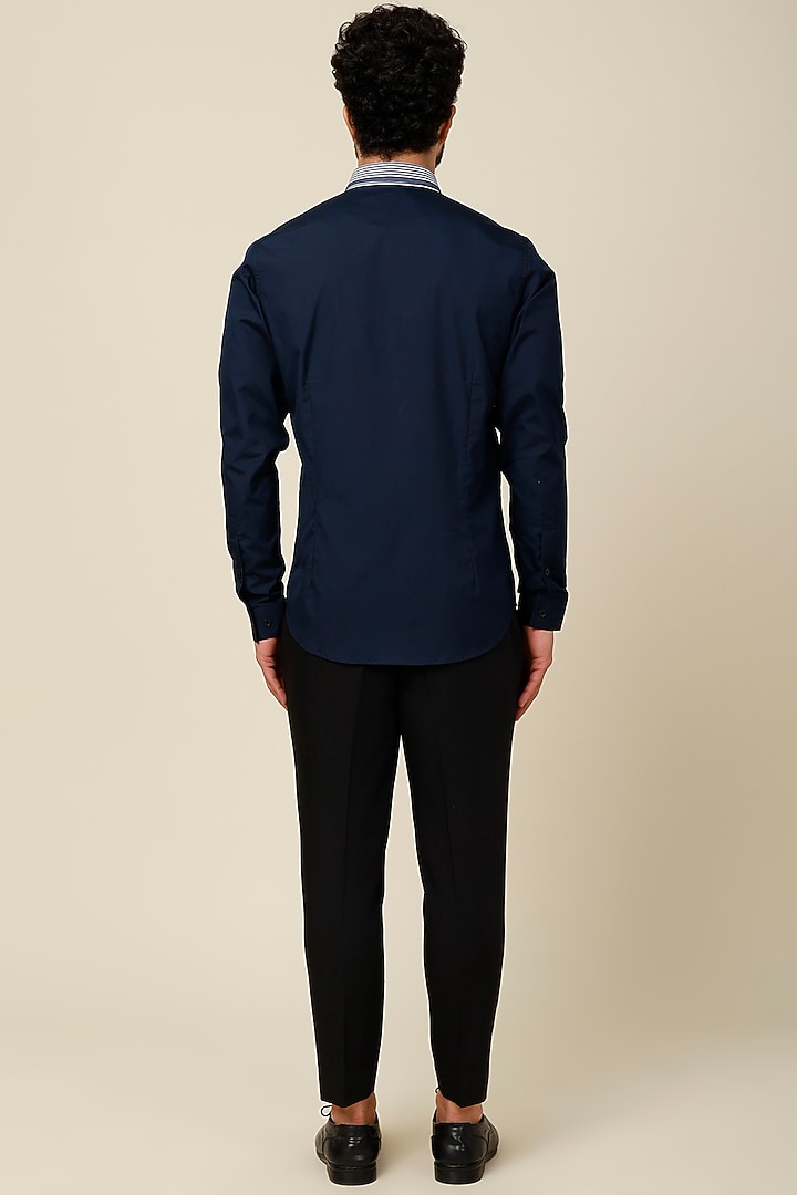 Blue Cotton Party Wear Shirt by H2O at Pernia's Pop Up Shop