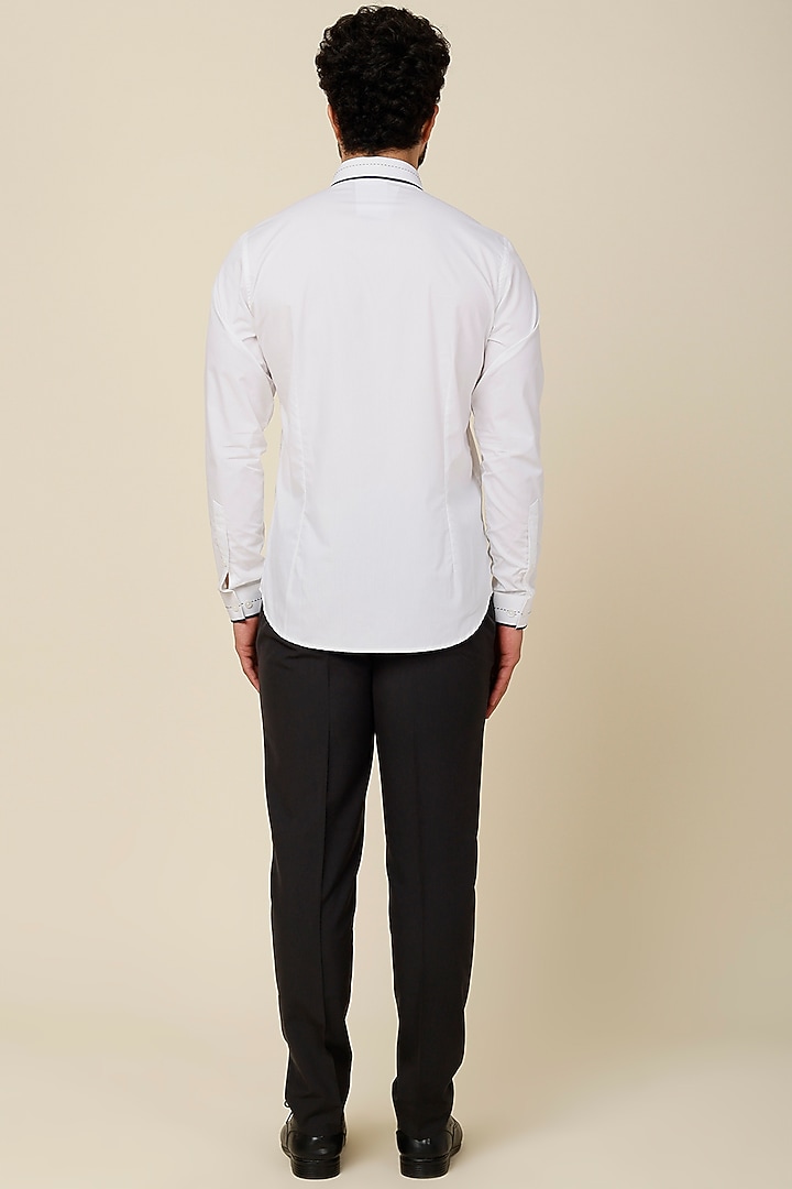 White Cotton Party Wear Shirt by H2O at Pernia's Pop Up Shop
