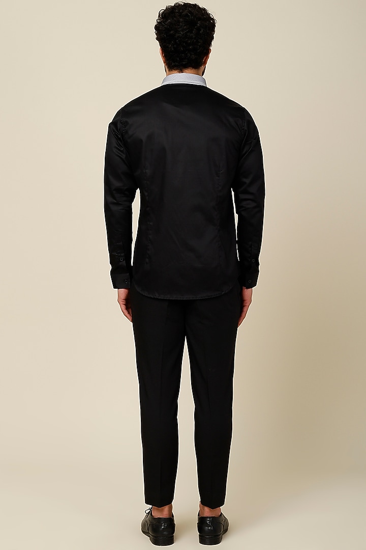 Black Cotton Party Wear Shirt by H2O at Pernia's Pop Up Shop