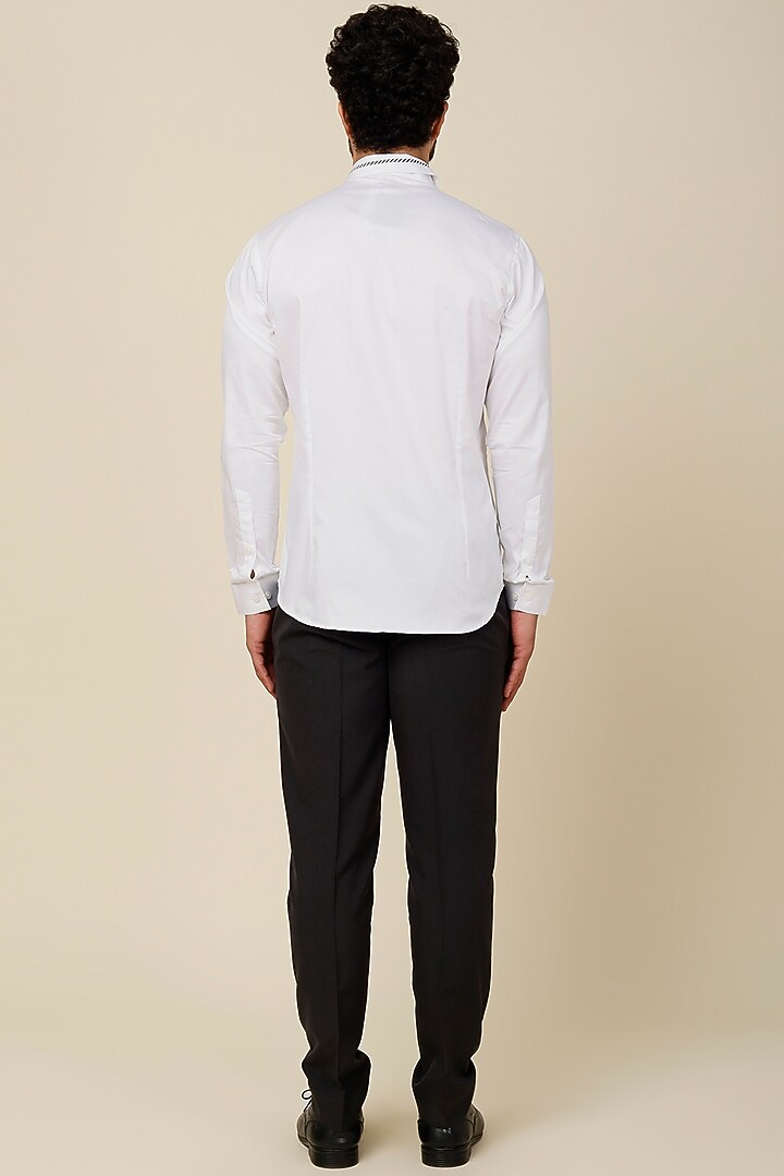 White Striped Party Wear Shirt by H2O at Pernia's Pop Up Shop