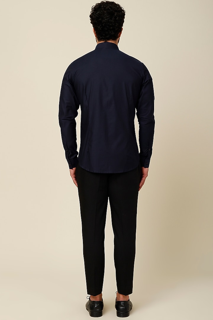 Galaxy Blue Cotton Party Wear Shirt by H2O at Pernia's Pop Up Shop