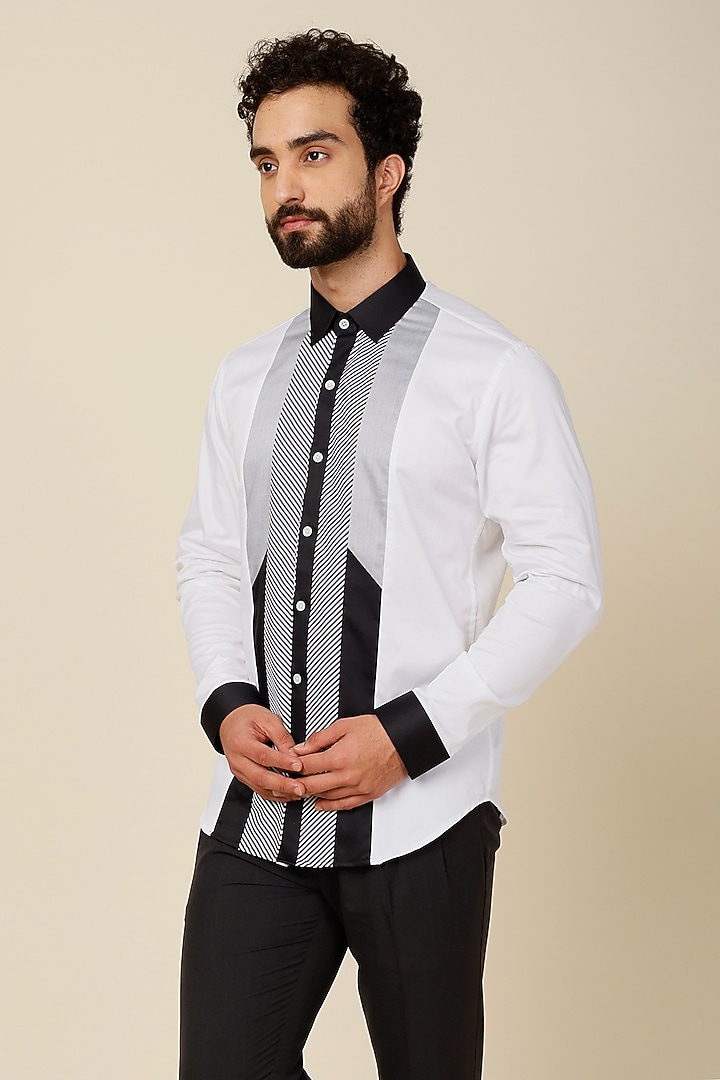 White Cotton Party Wear Shirt by H2O at Pernia's Pop Up Shop