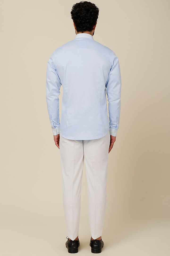 Blue Color Blocked Party Wear Shirt by H2O at Pernia's Pop Up Shop