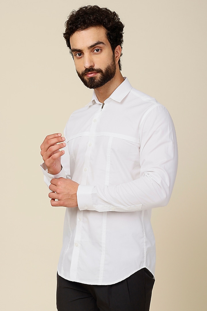 White Cotton Party Wear Shirt by H2O at Pernia's Pop Up Shop