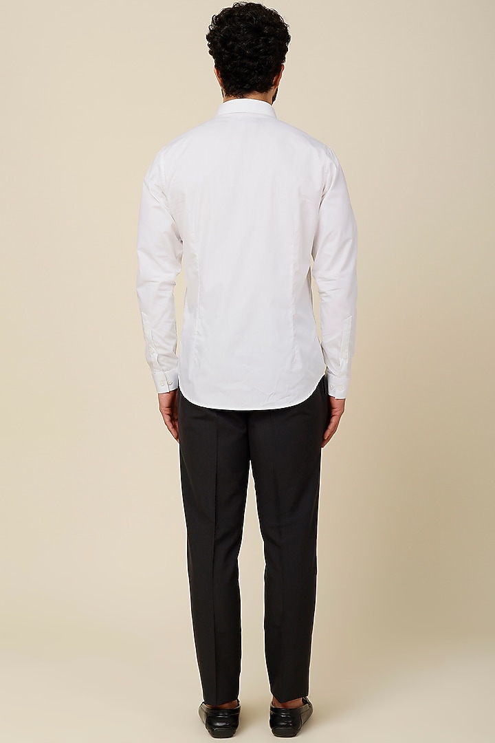 White Cotton Striped Party Wear Shirt by H2O at Pernia's Pop Up Shop