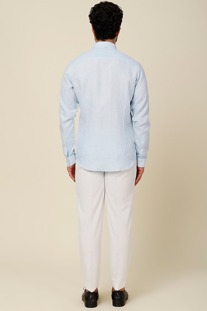 Blue Cotton Party Wear Shirt by H2O at Pernia's Pop Up Shop