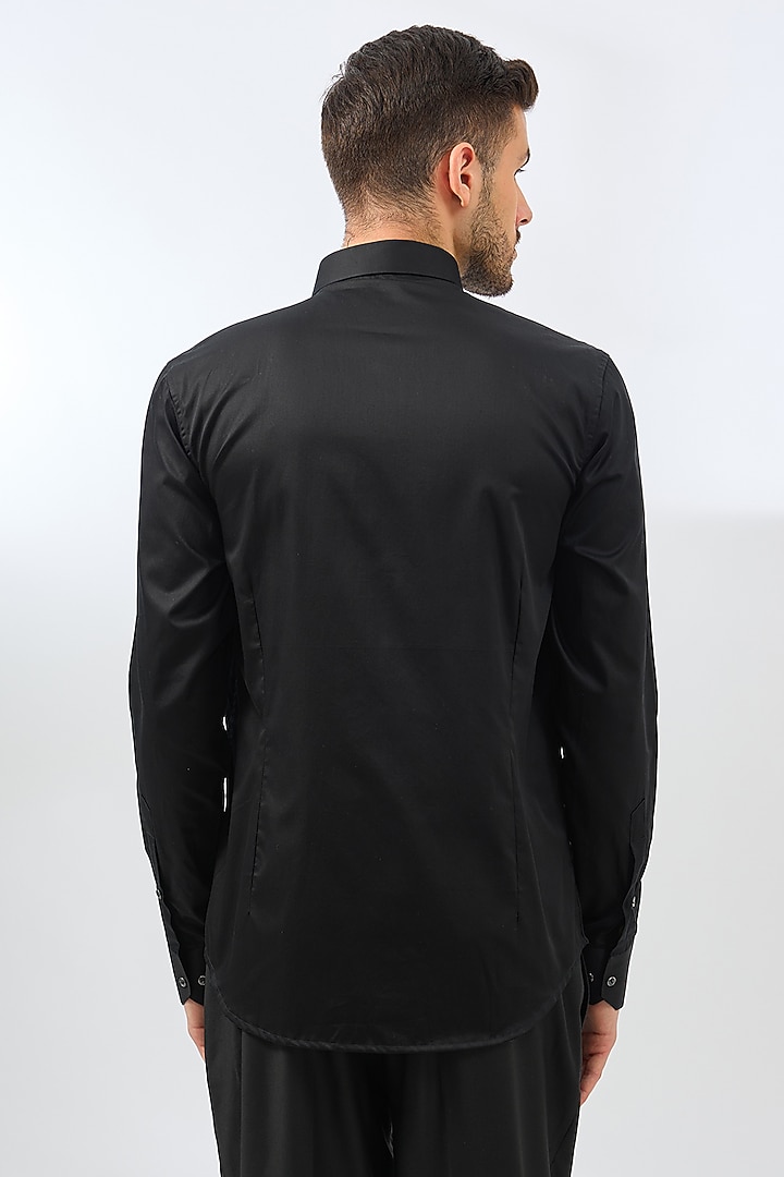 Black Cotton Shirt by H2O at Pernia's Pop Up Shop