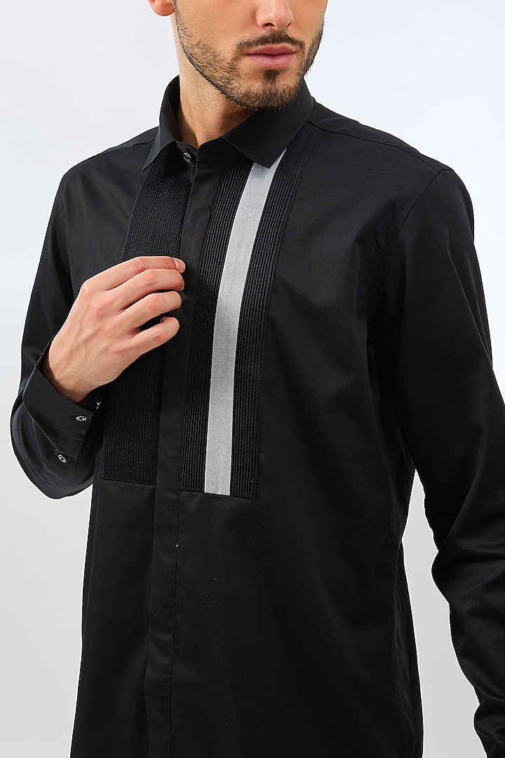 Black Cotton Shirt by H2O at Pernia's Pop Up Shop