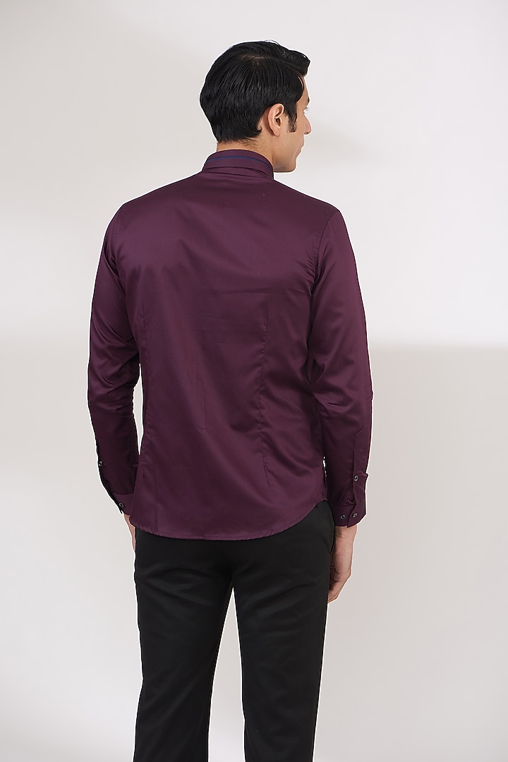 Maroon Cotton Party Wear Shirt by H2O at Pernia's Pop Up Shop