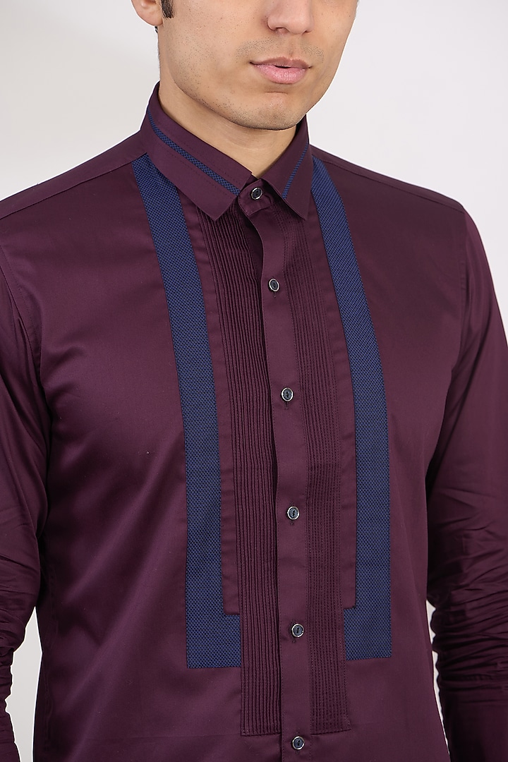 Maroon Cotton Party Wear Shirt by H2O at Pernia's Pop Up Shop