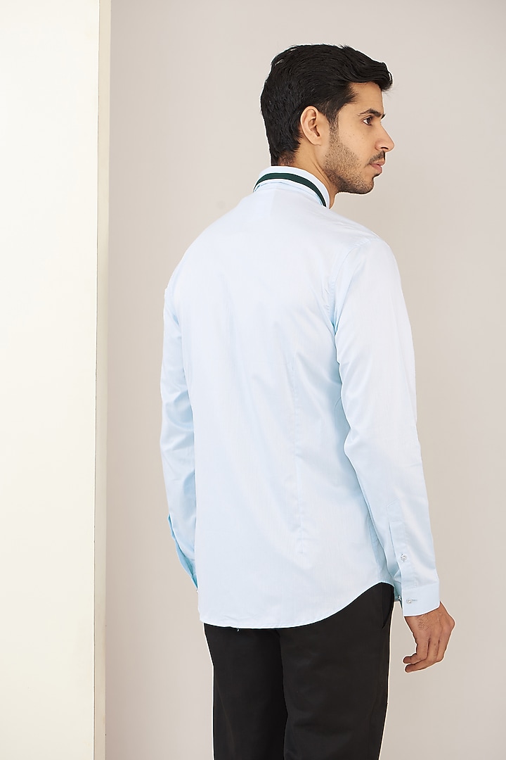 Light Blue Cotton Party Wear Shirt by H2O at Pernia's Pop Up Shop