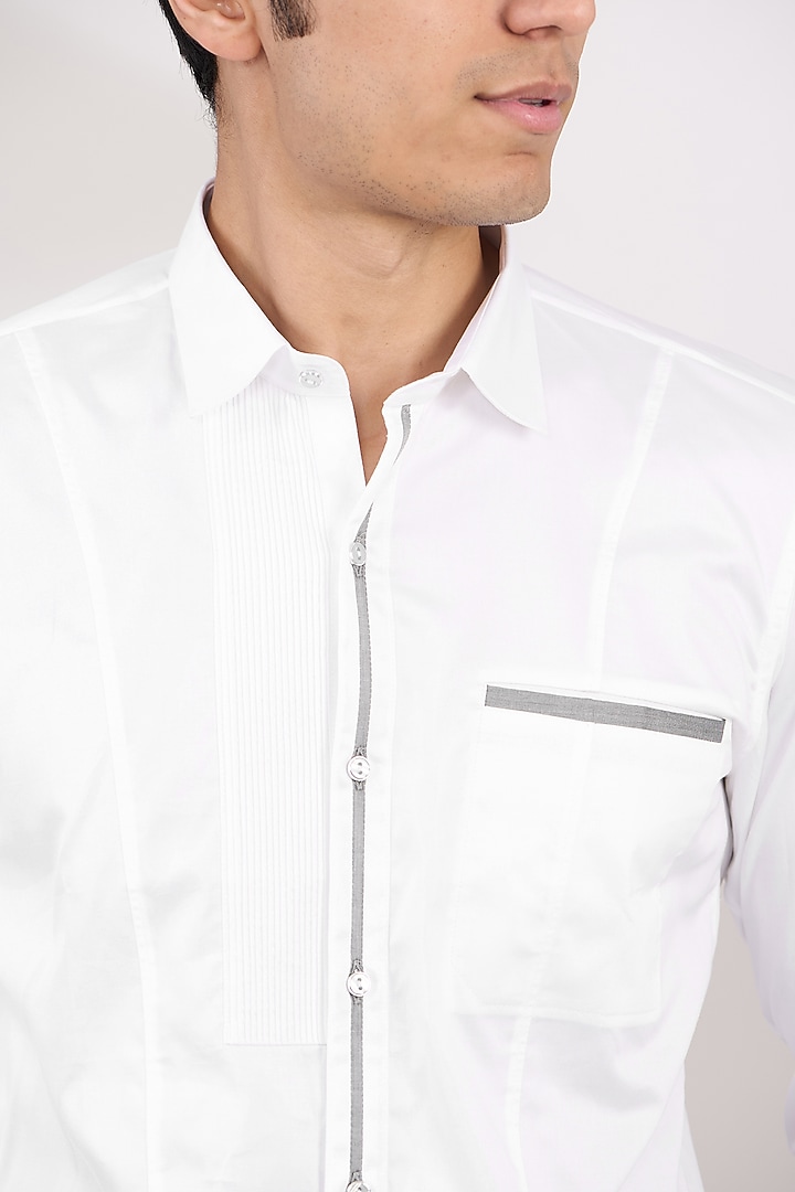 White Cotton Party Wear Shirt by H2O at Pernia's Pop Up Shop