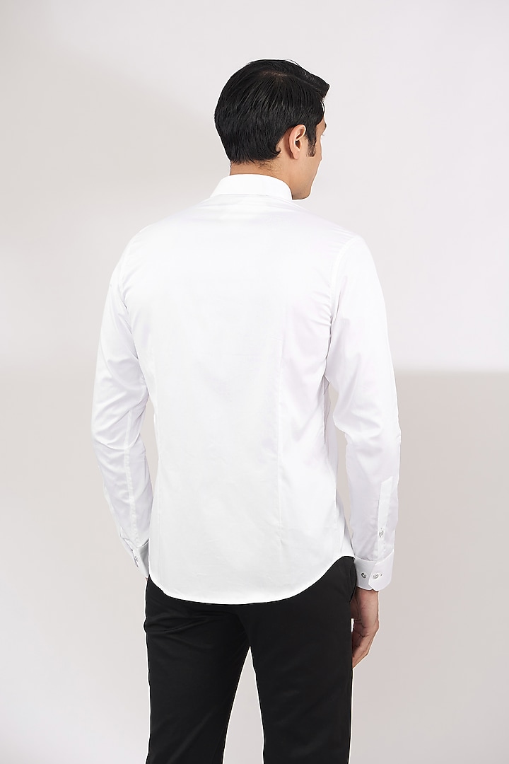 White Cotton Party Wear Shirt by H2O at Pernia's Pop Up Shop