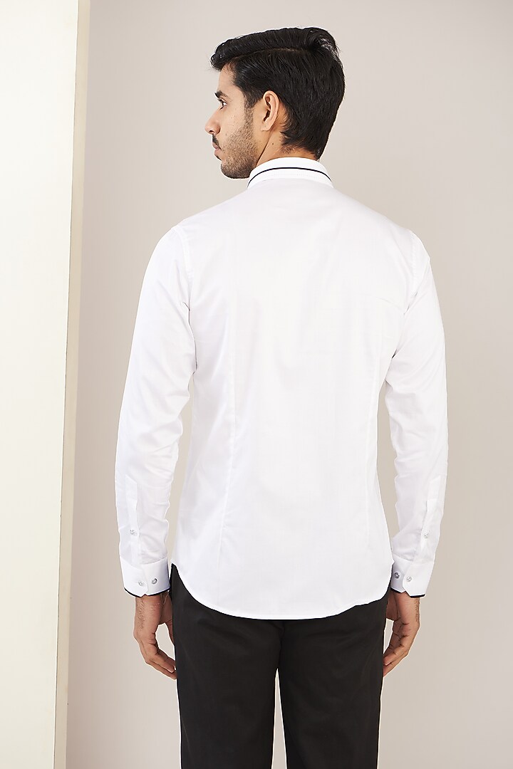 White Cotton Party Wear Shirt by H2O at Pernia's Pop Up Shop