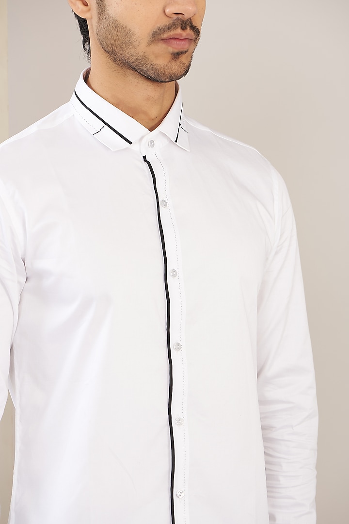 White Cotton Party Wear Shirt by H2O at Pernia's Pop Up Shop