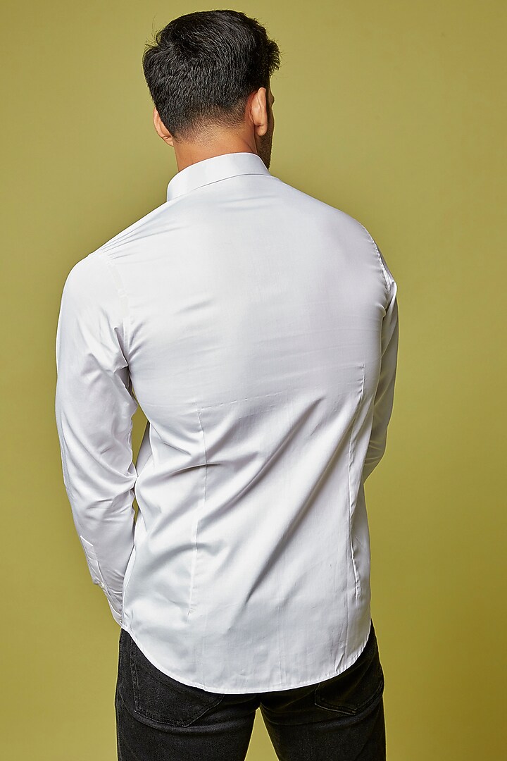 White Cotton Party Wear Shirt by H2O at Pernia's Pop Up Shop