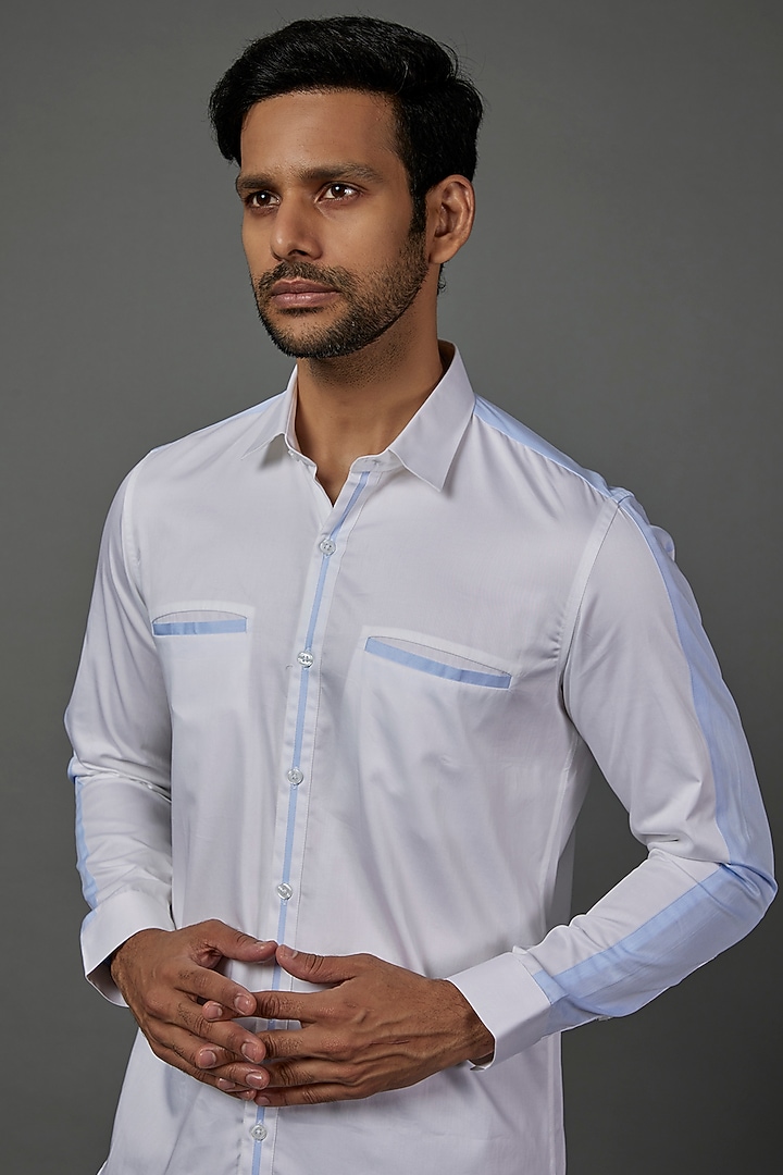 White Cotton Party Wear Shirt by H2O at Pernia's Pop Up Shop