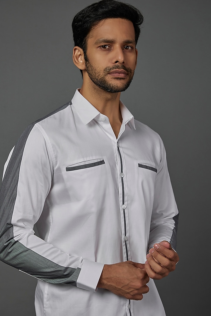 White Cotton Party Wear Shirt by H2O at Pernia's Pop Up Shop