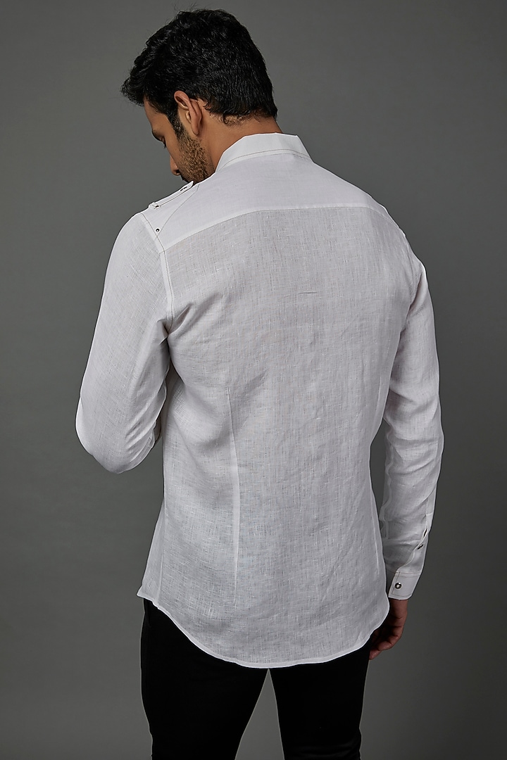White Cotton Party Wear Shirt by H2O at Pernia's Pop Up Shop