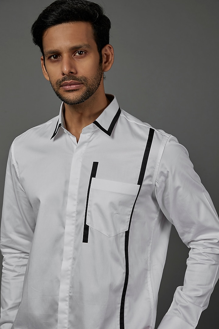 White Cotton Party Wear Shirt by H2O at Pernia's Pop Up Shop