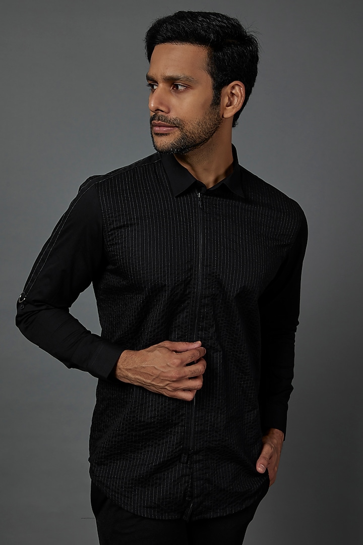 Black Cotton Shirt by H2O