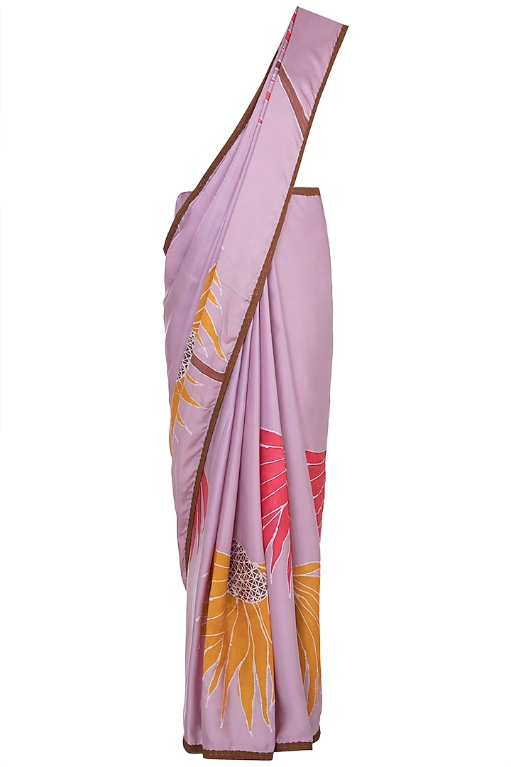 Mauve Hand Painted Saree Set by House of Tamarind