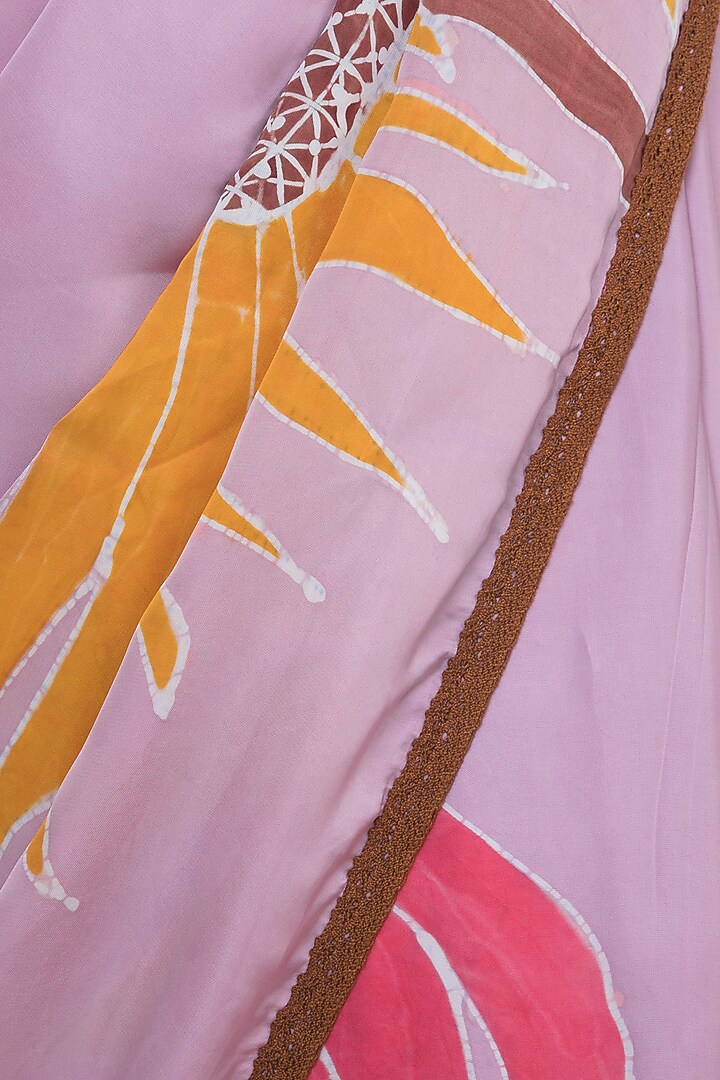 Mauve Hand Painted Party Wear Saree Set by House of Tamarind at Pernia's Pop Up Shop