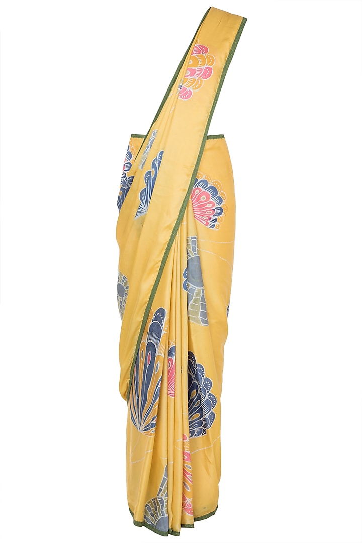 Yellow Hand Painted Saree Set by House of Tamarind