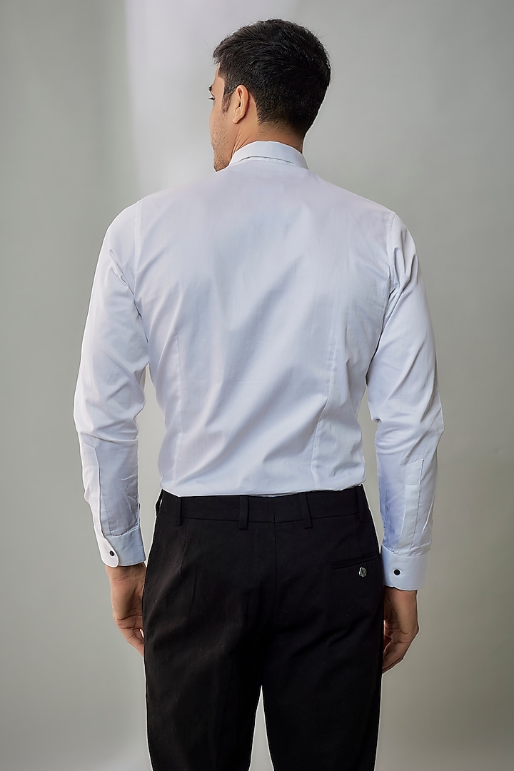 White Cotton Tuxedo Shirt by H2O at Pernia's Pop Up Shop