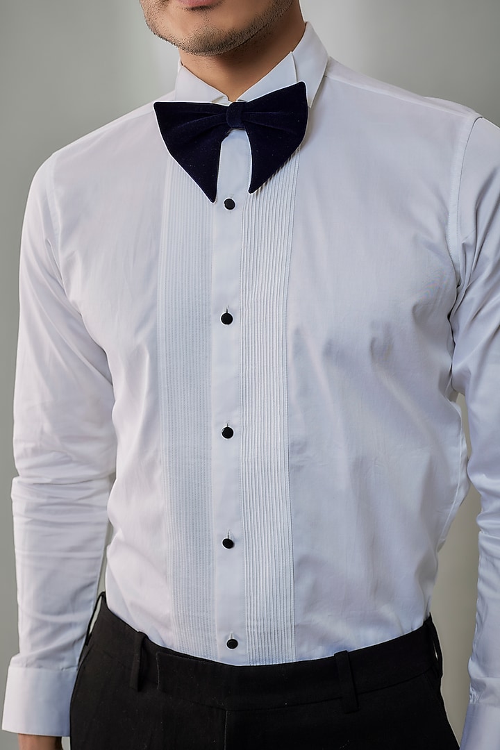 White Cotton Tuxedo Shirt by H2O at Pernia's Pop Up Shop