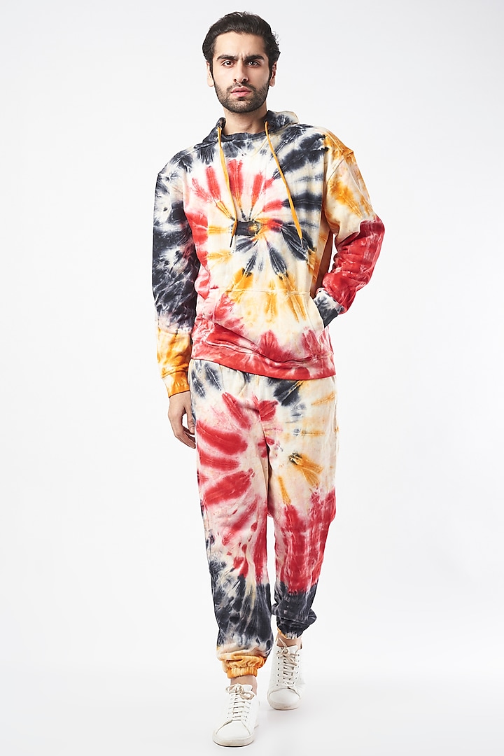 Multi Colored Tie-Dye Jogger Pant Set by HUEDEE