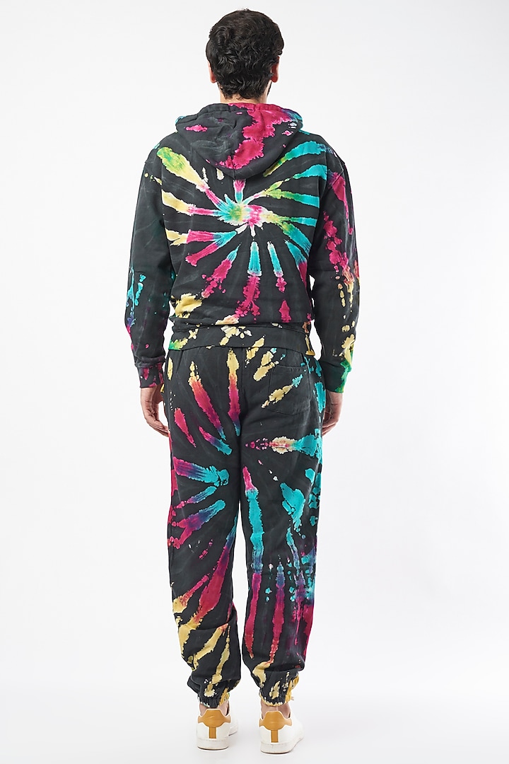 Multi Colored Cotton Jogger Pant Set With Tie-Dye by HUEDEE at Pernia's Pop Up Shop