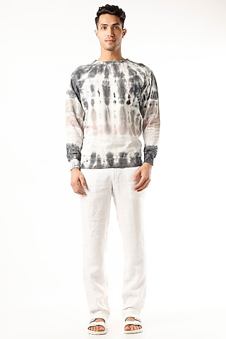 Space Grey Tie-Dyed T-Shirt by HUEDEE