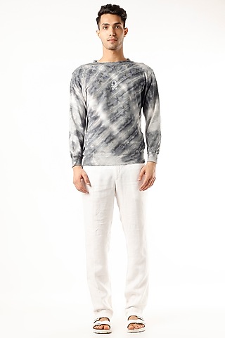 Grey Tie-Dyed T-Shirt by HUEDEE
