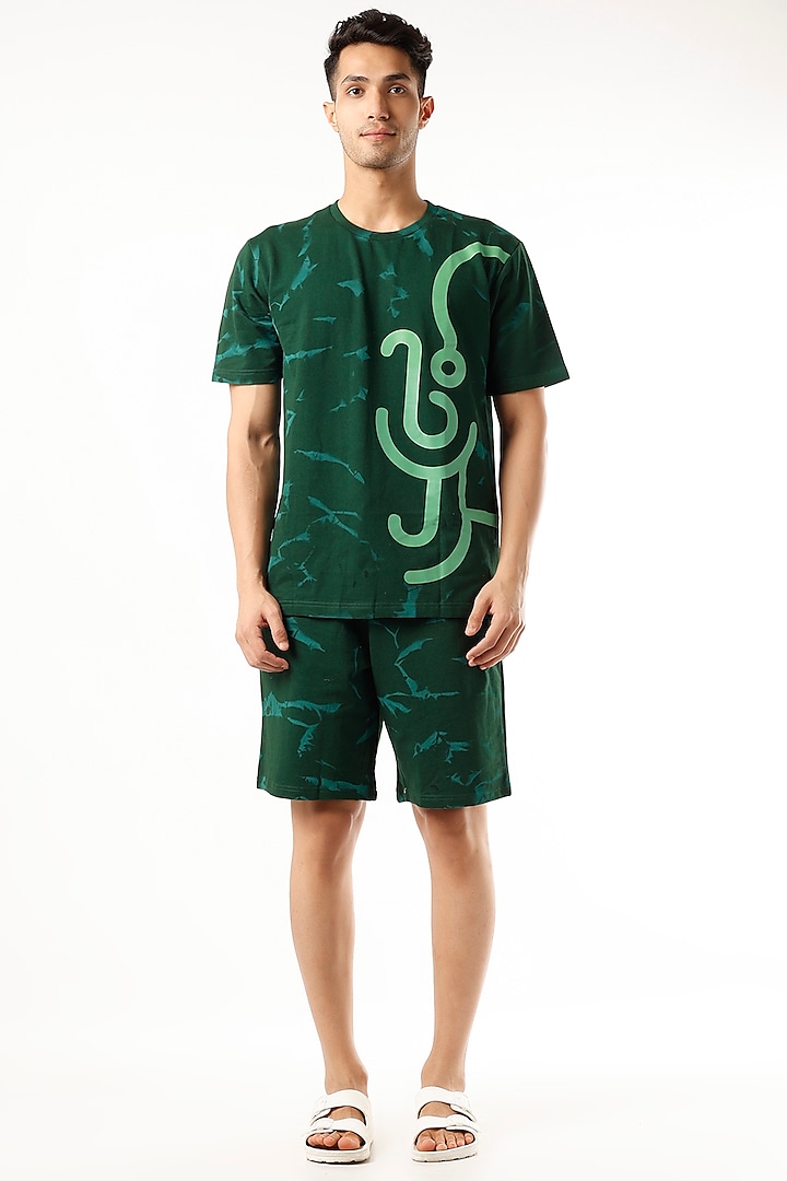 Green Tie-Dyed Co-Ord Set by HUEDEE