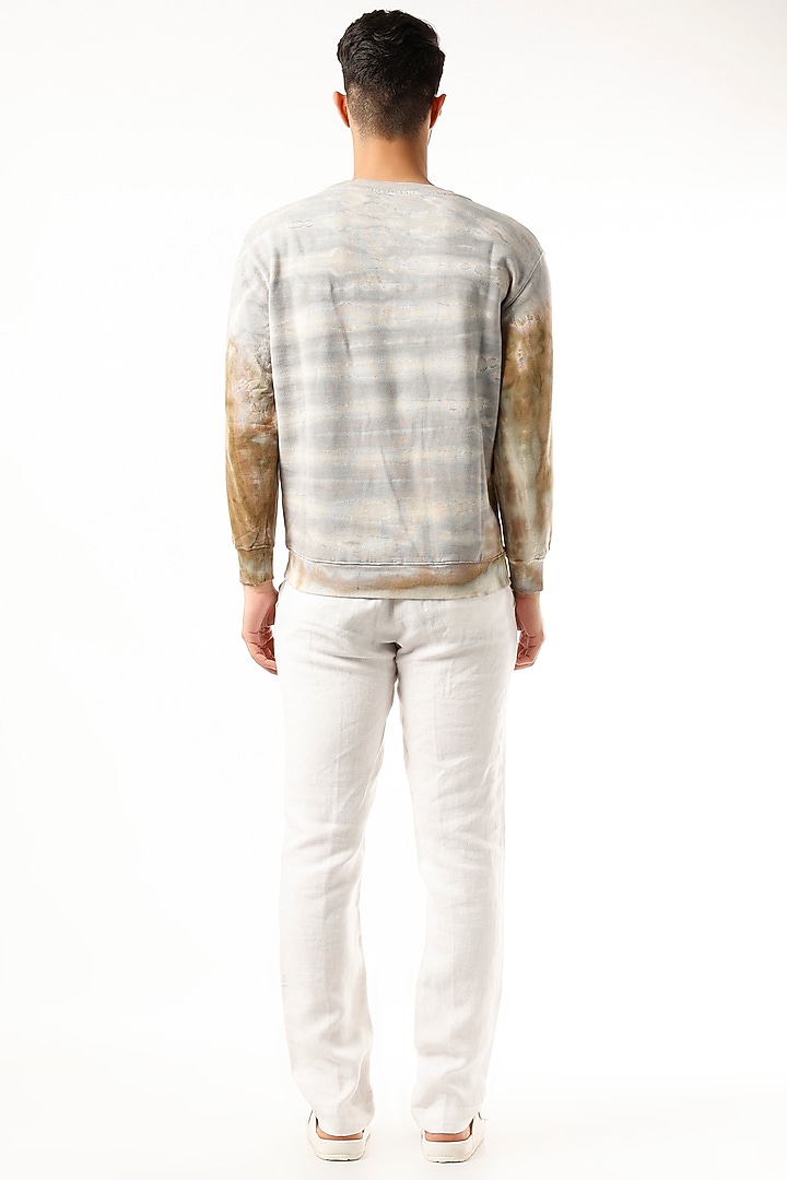 Grey & Beige Tie-Dyed T-Shirt by HUEDEE at Pernia's Pop Up Shop